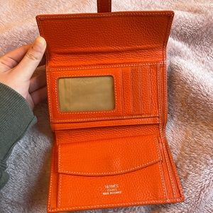 AUTHENTIC HERMES ORANGE LEATHER WALLET